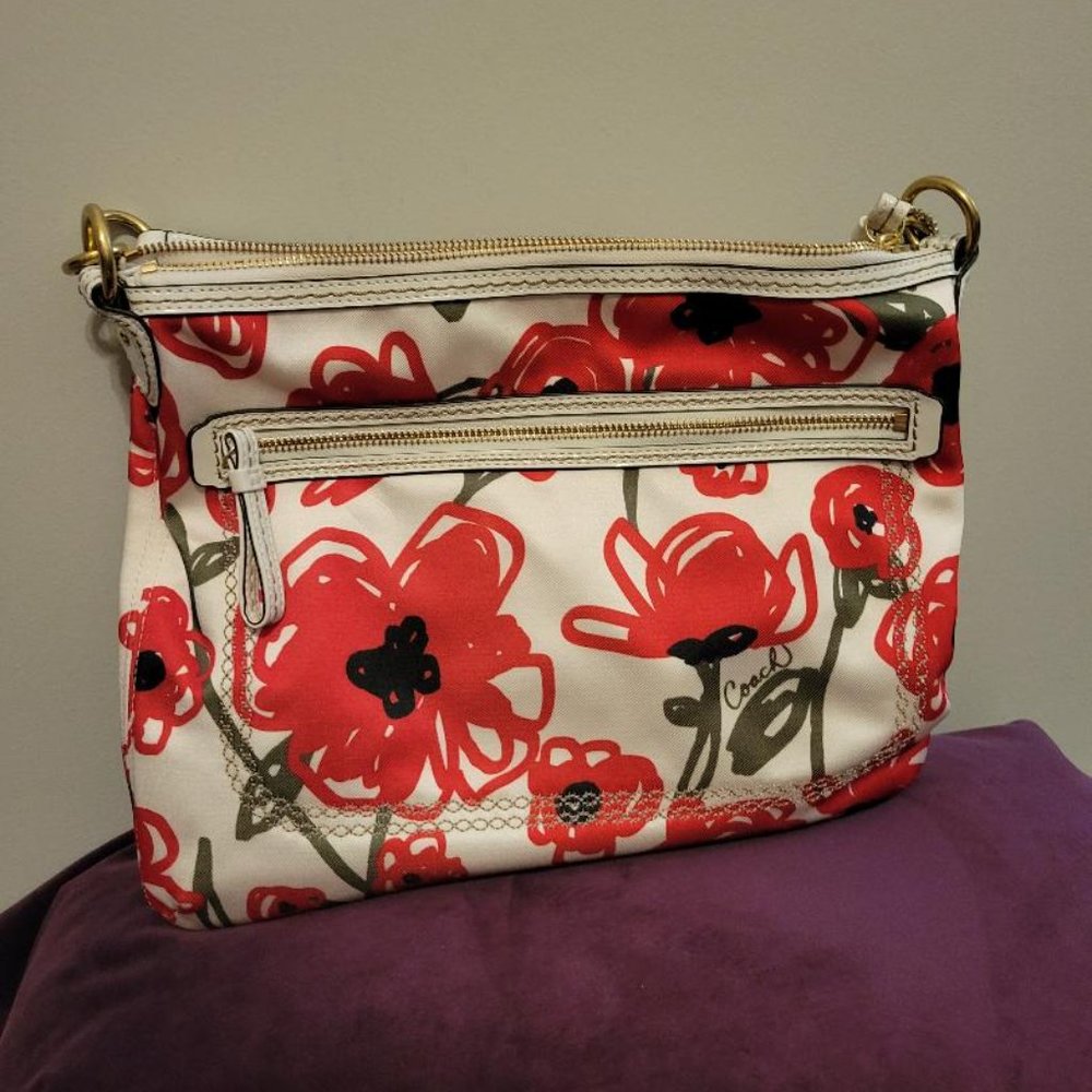 Coach Red Flower Crossbody